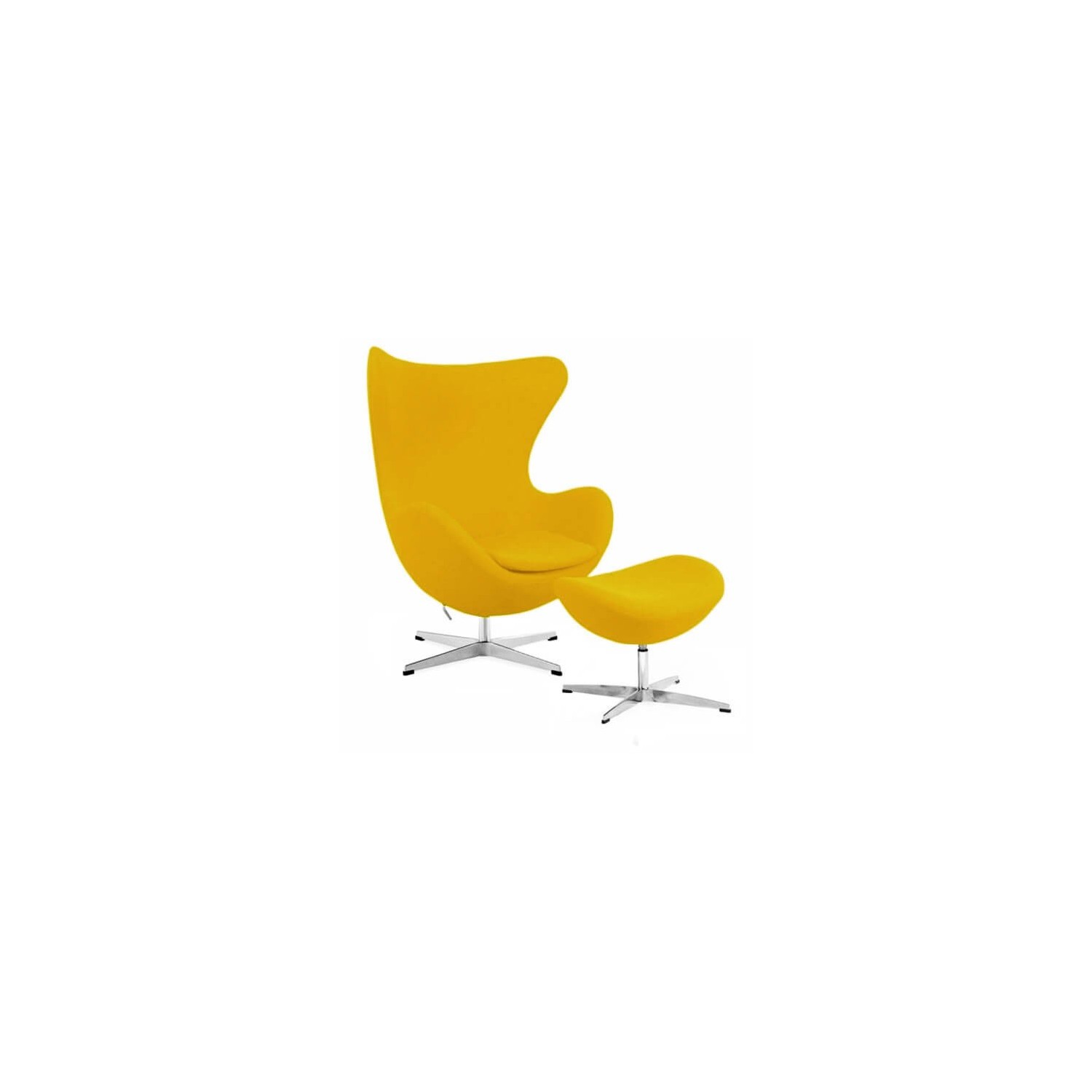 Réplique de la chaise Egg avec repose-pieds du designer Arne Jacobsen