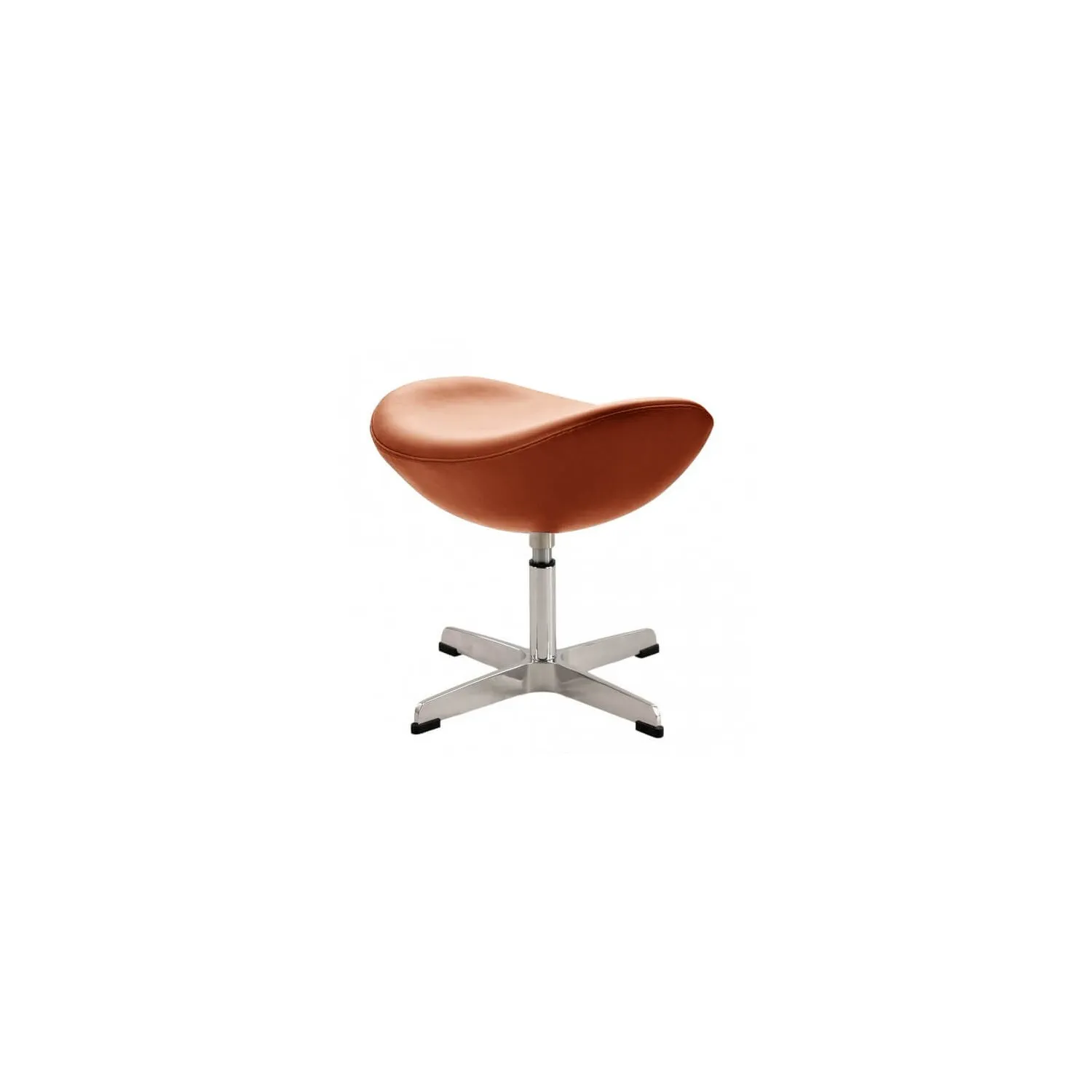 Réplique ottomane de la chaise Egg, en cuir par le designer Arne Jacobsen