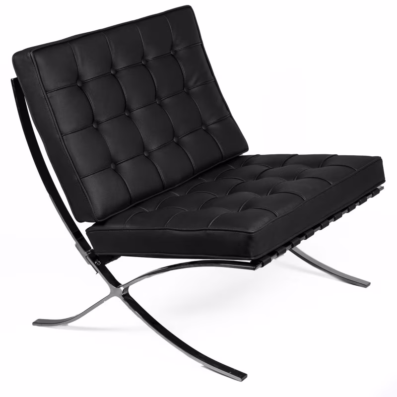 Berlin Chair upholstered in eco-leather and stainless steel structure