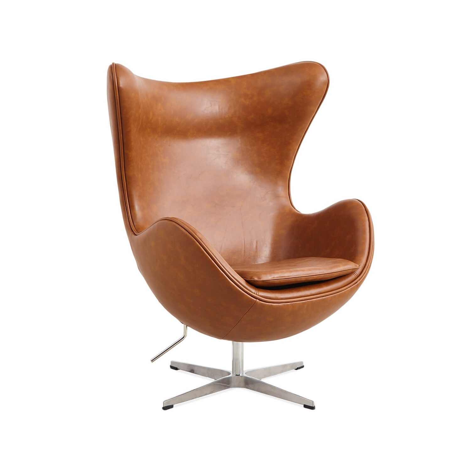 Replica Egg Chair em couro vintage envelhecido