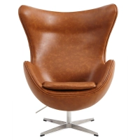 Replica Egg Chair in vintage verweerd kunstleer