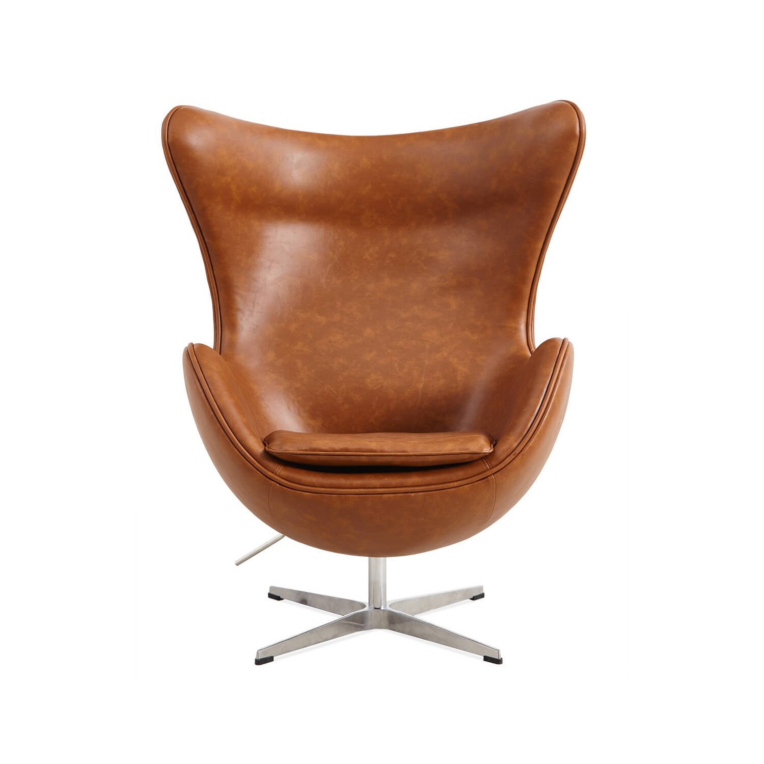 Replika fotela Egg Chair w stylu vintage z postarzanej skóry ekologicznej