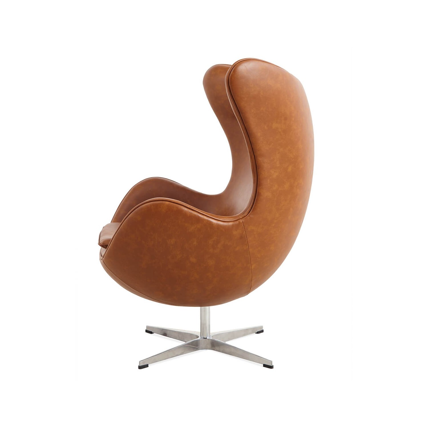Replica Egg Chair em couro vintage envelhecido