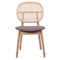 Silla Marsh en Ratán Natural y Cojín de Algodón estilo vintage