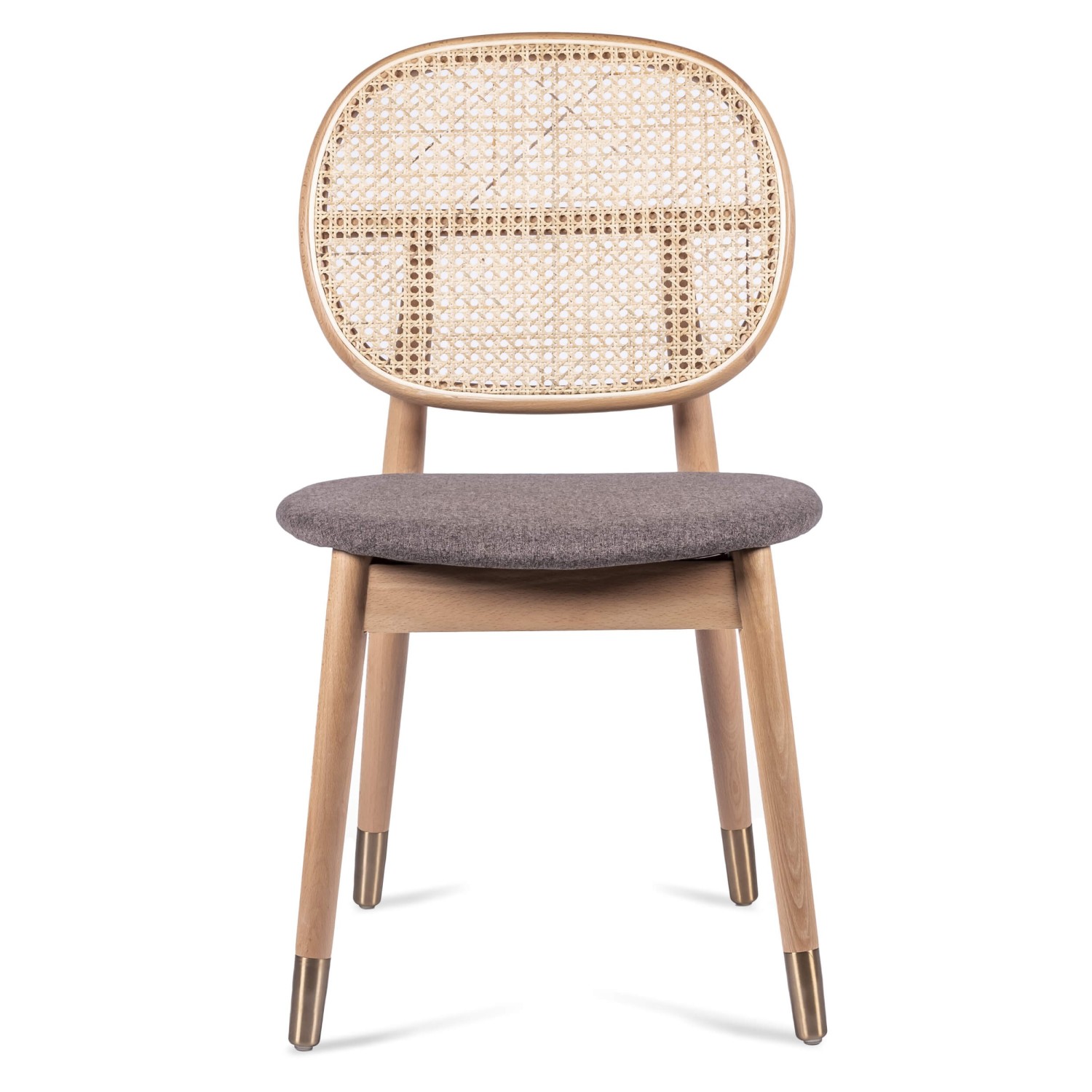 Cadeira Marsh em Rattan Natural e Almofada de Algodão Estilo Vintage