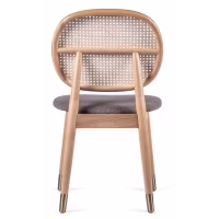 Sedia Marsh in Rattan Naturale e Cuscino in Cotone Stile Vintage