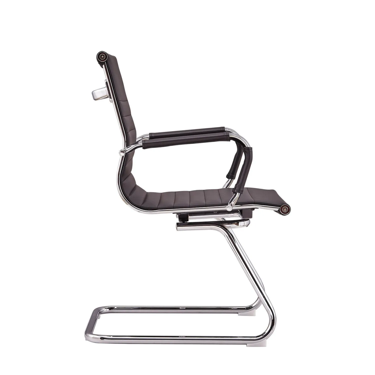Chaise de Bureau Alu Lowback Fixed Edition en Similicuir