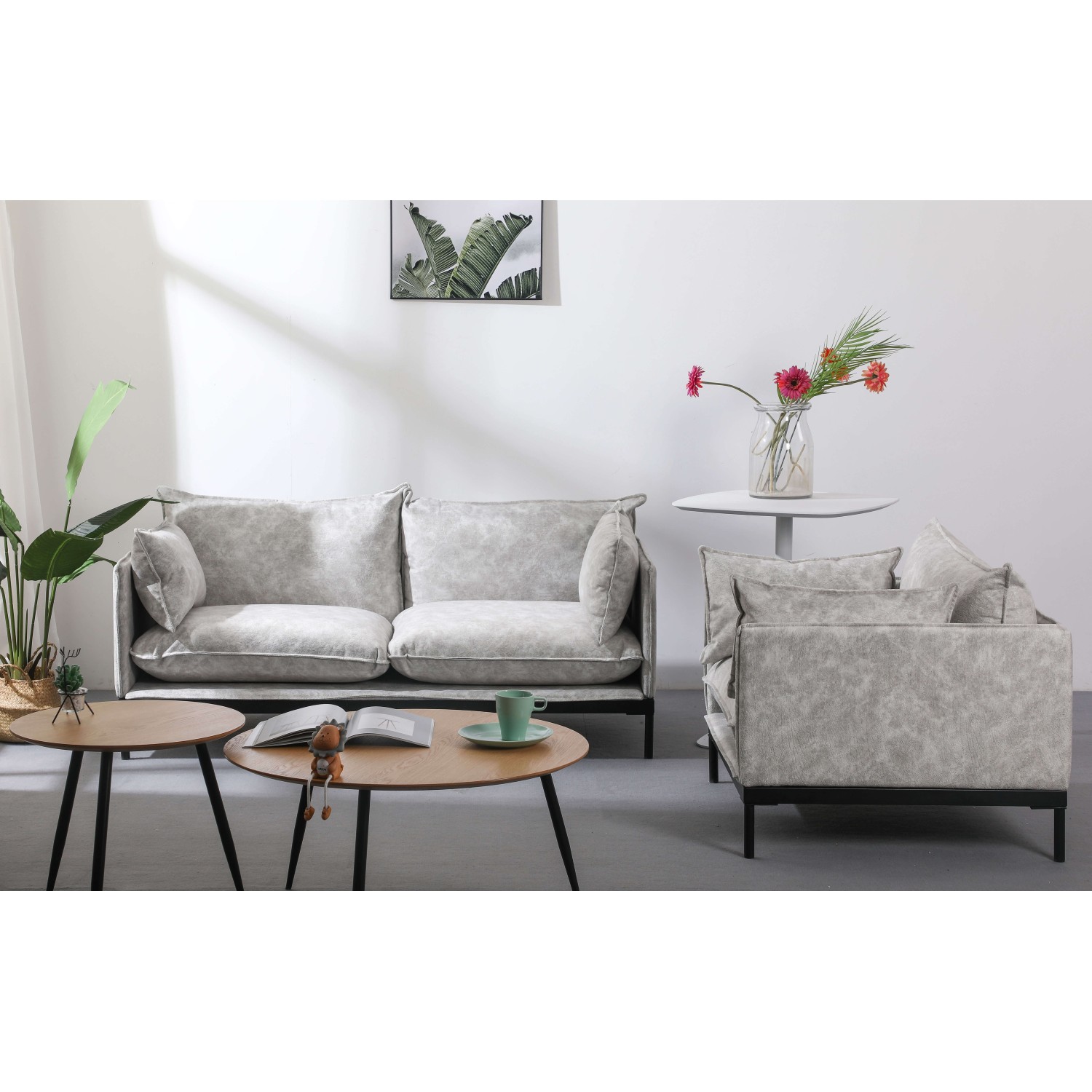 1-zitsbank bekleed met polyester