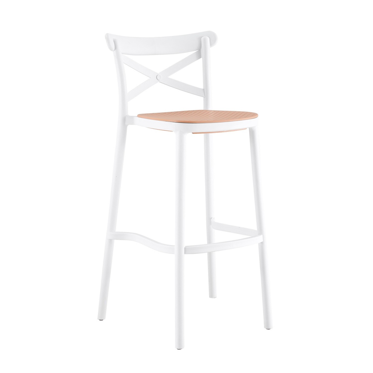 Sgabello alto in rattan sintetico