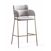 Tabouret haut rembourré avec pieds dorés