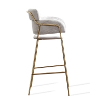 High Upholstered Stool with Golden Legs