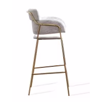 Tabouret haut rembourré avec pieds dorés