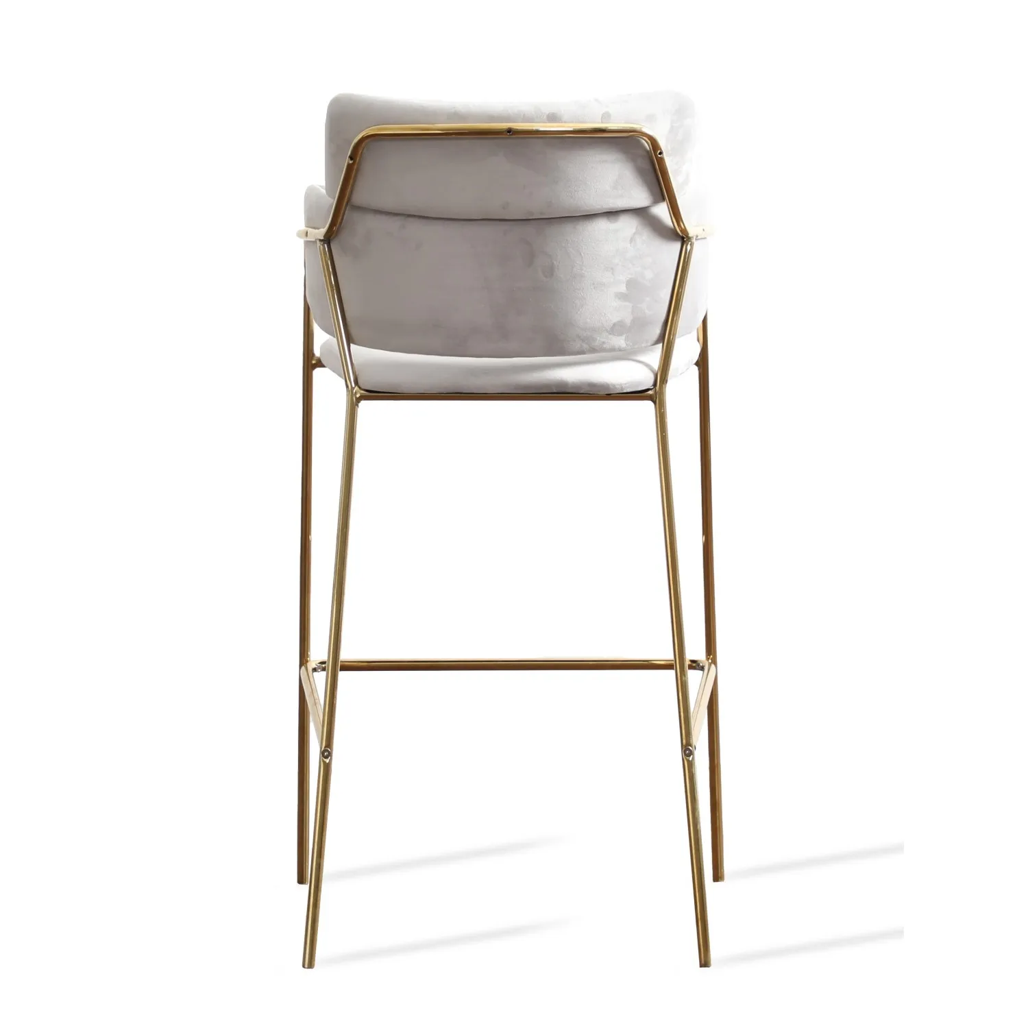 Tabouret haut rembourré avec pieds dorés