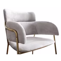Tabouret haut rembourré avec pieds dorés