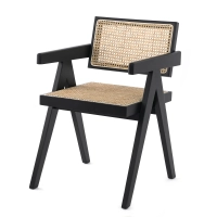 Réplica da cadeira Chandigarh com braços do designer Pierre Jeanneret 