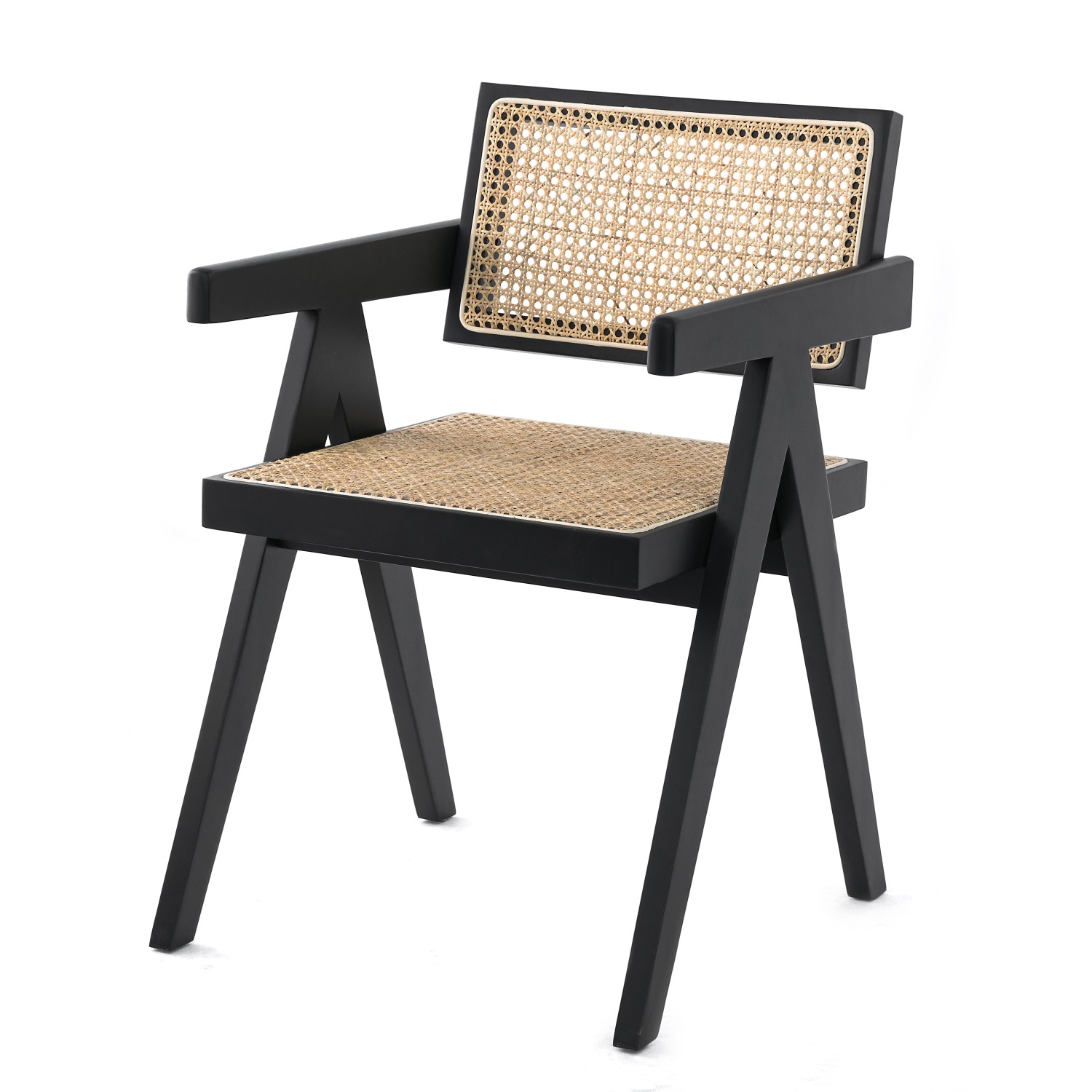 Replica Chandigarh stoel met armen door ontwerper Pierre Jeanneret 
