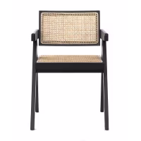 Réplique de la chaise Chandigarh avec accoudoirs du designer Pierre Jeanneret 