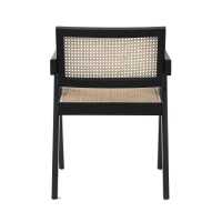 Replica della sedia Chandigarh con braccioli del designer Pierre Jeanneret 