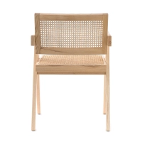 Replica della sedia Chandigarh con braccioli del designer Pierre Jeanneret 