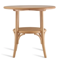 Vintage Oldhouse-tafel in natuurlijk rotan en essenhout