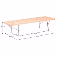 Banc vintage Nelhouse en frêne naturel
