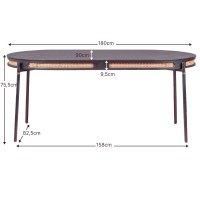 Mesa de comedor Glorious 180cm en ratán natural