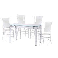 Pack Ghost Tisch 120cm und 4 Stühle Felipe Ghost