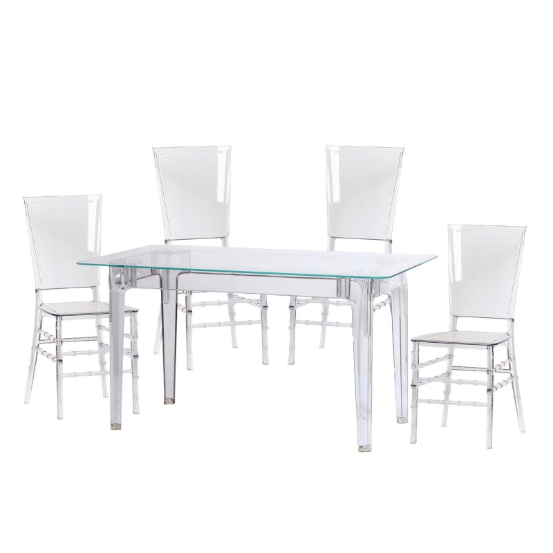 Pack Ghost Bord 120cm Och 4 Felipe Ghost Stolar