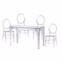 Pack Mesa Ghost 120cm E 4 Cadeiras Felipe Ghost