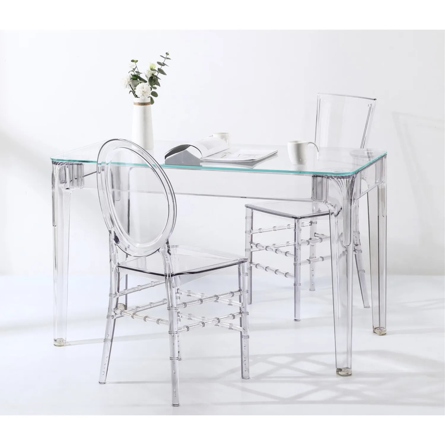 Pack Mesa Ghost 120cm E 4 Cadeiras Felipe Ghost