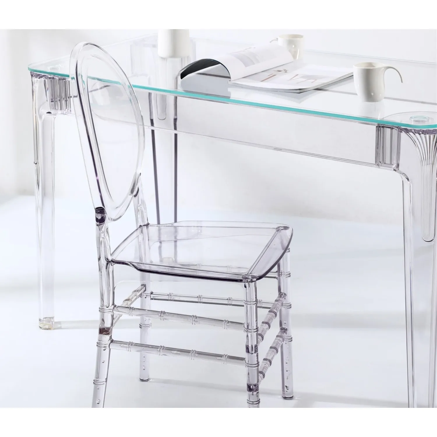 Pack Mesa Ghost 120cm E 4 Cadeiras Felipe Ghost