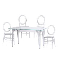 Pack Mesa Ghost 120cm E 4 Cadeiras Felipe Ghost