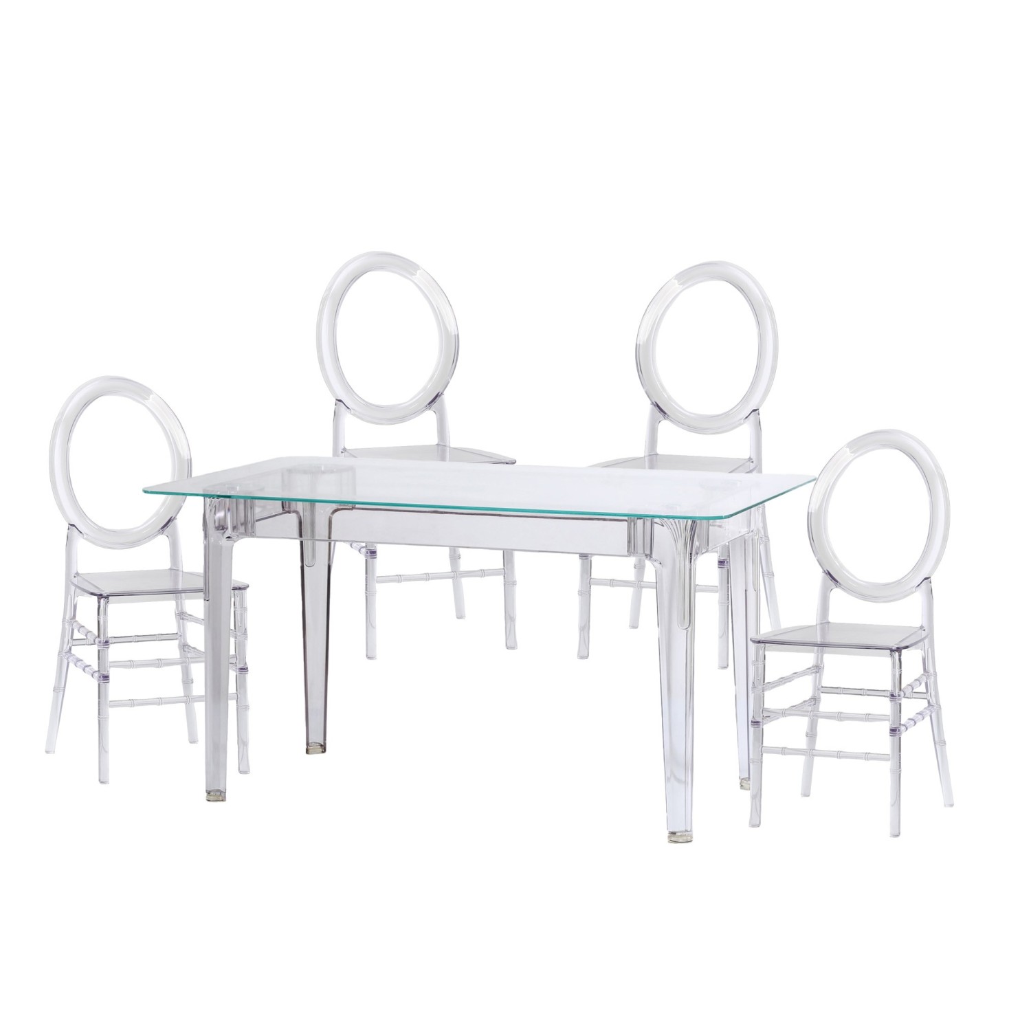 Pack Mesa Ghost 120cm E 4 Cadeiras Felipe Ghost