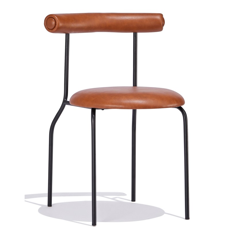 Industriestuhl Elbow gepolstert mit Kunstleder