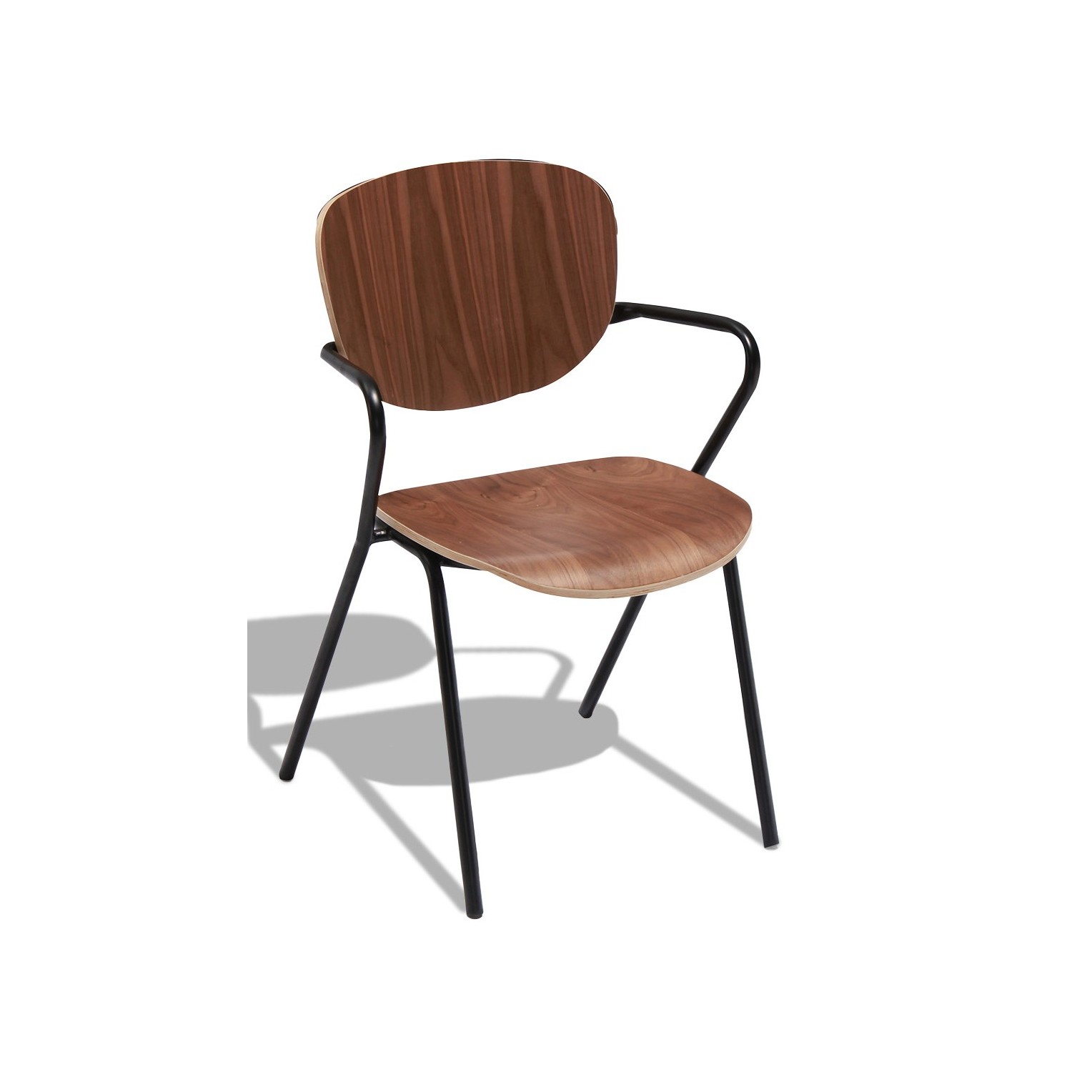 Silla industrial Alpha en madera de nogal