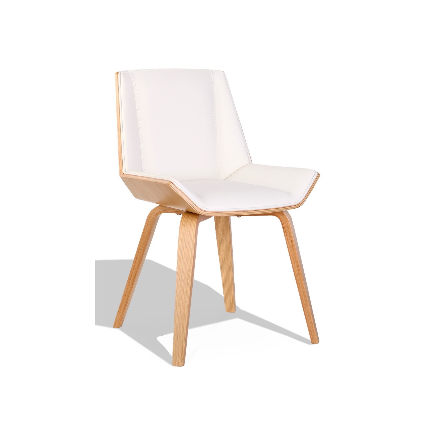 Silla Nordic Plywood S con cojín de polipiel y madera de arce