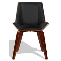 Silla Nordic Plywood S con cojín de polipiel y madera de nogal
