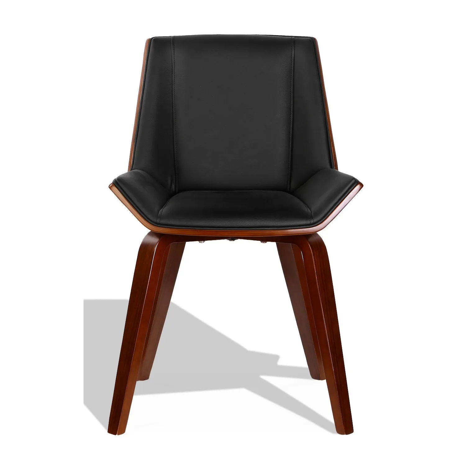 Chaise Nordic Plywood S avec similicuir et coussin en noyer