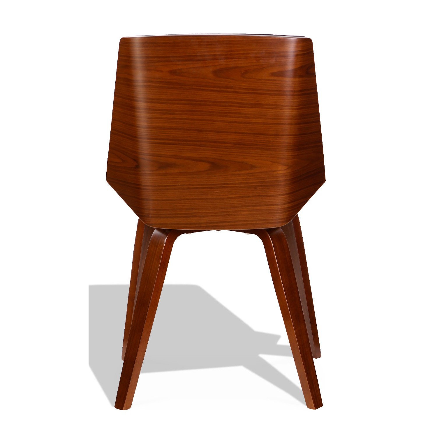 Sedia Nordic Plywood S con cuscino in similpelle e noce