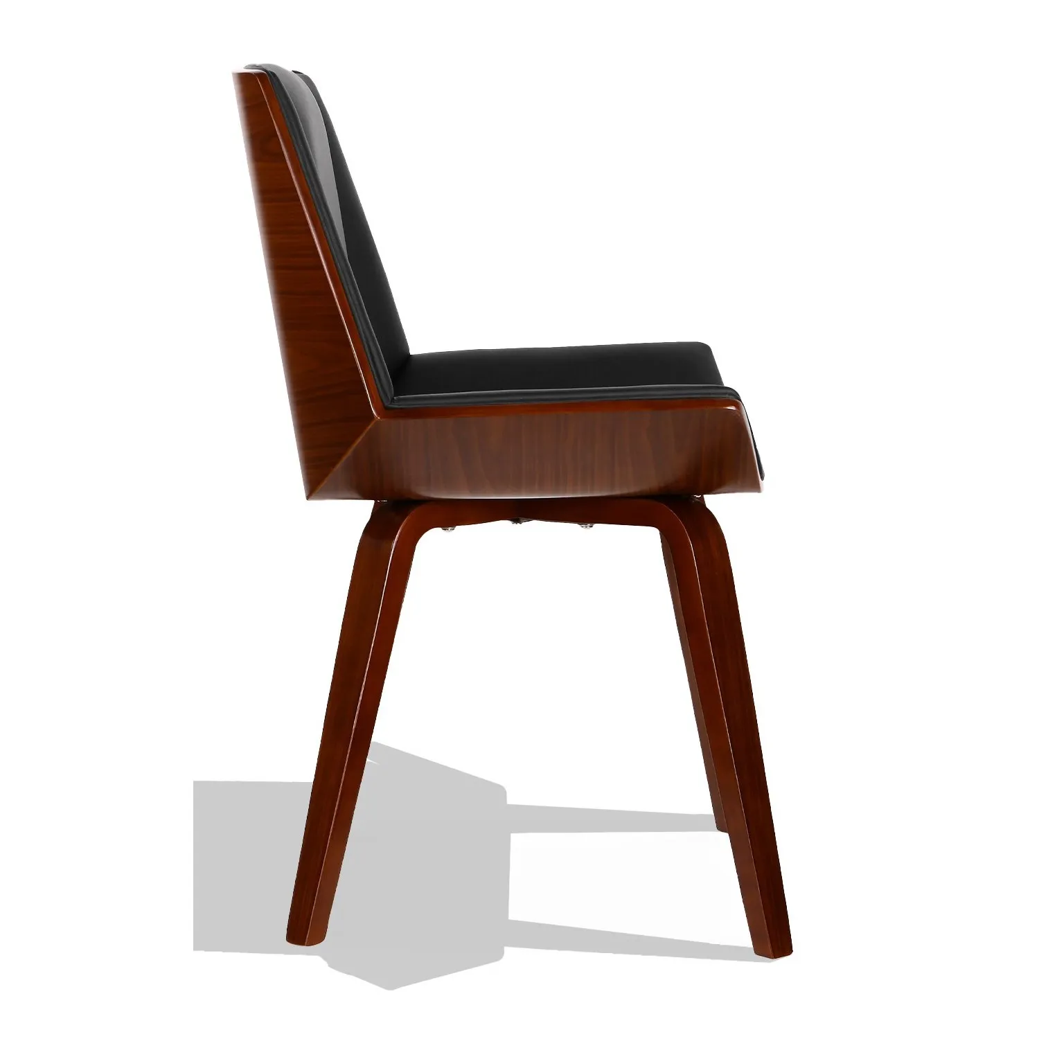 Chaise Nordic Plywood S avec similicuir et coussin en noyer