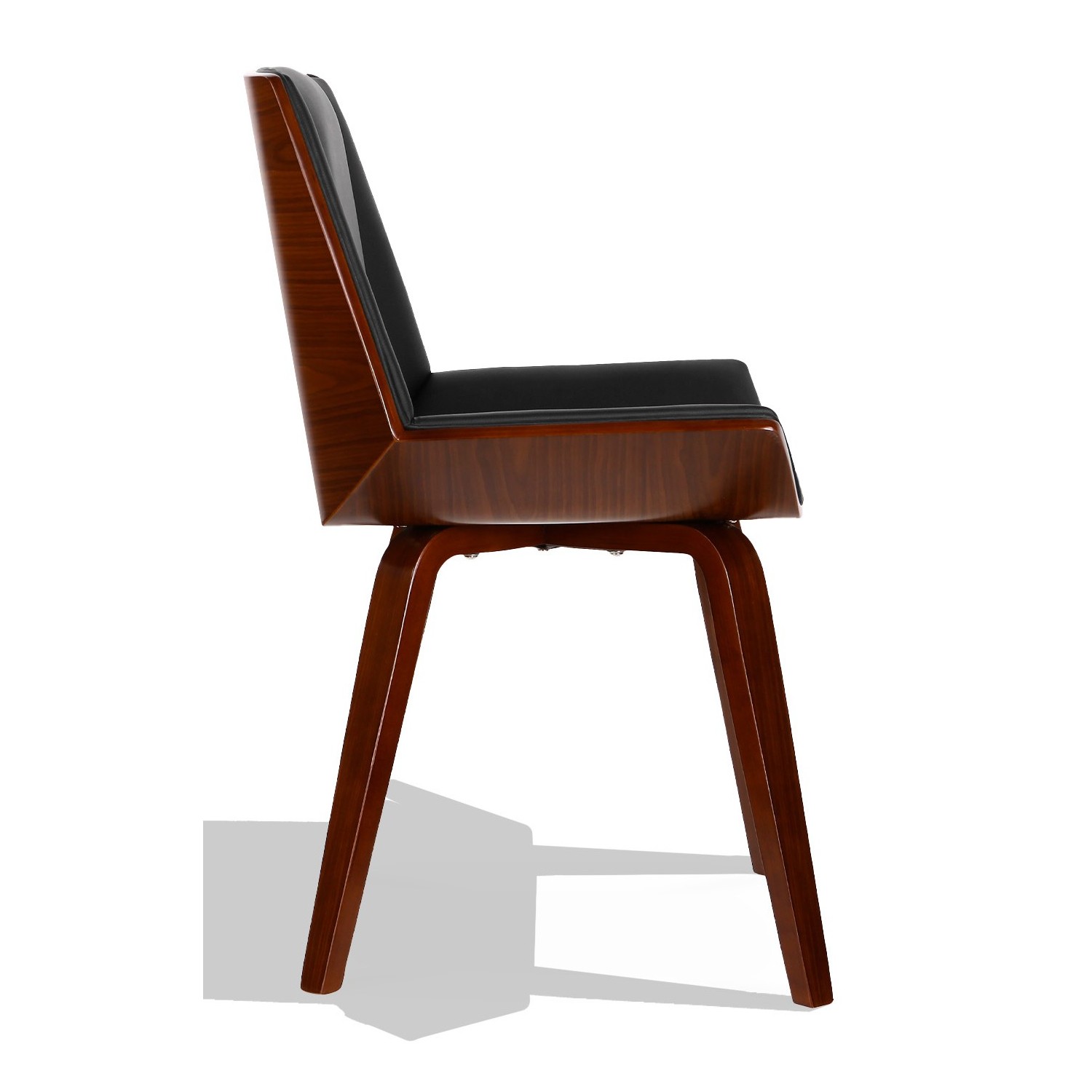 Nordic Plywood S chair with leatherette and walnut cushion