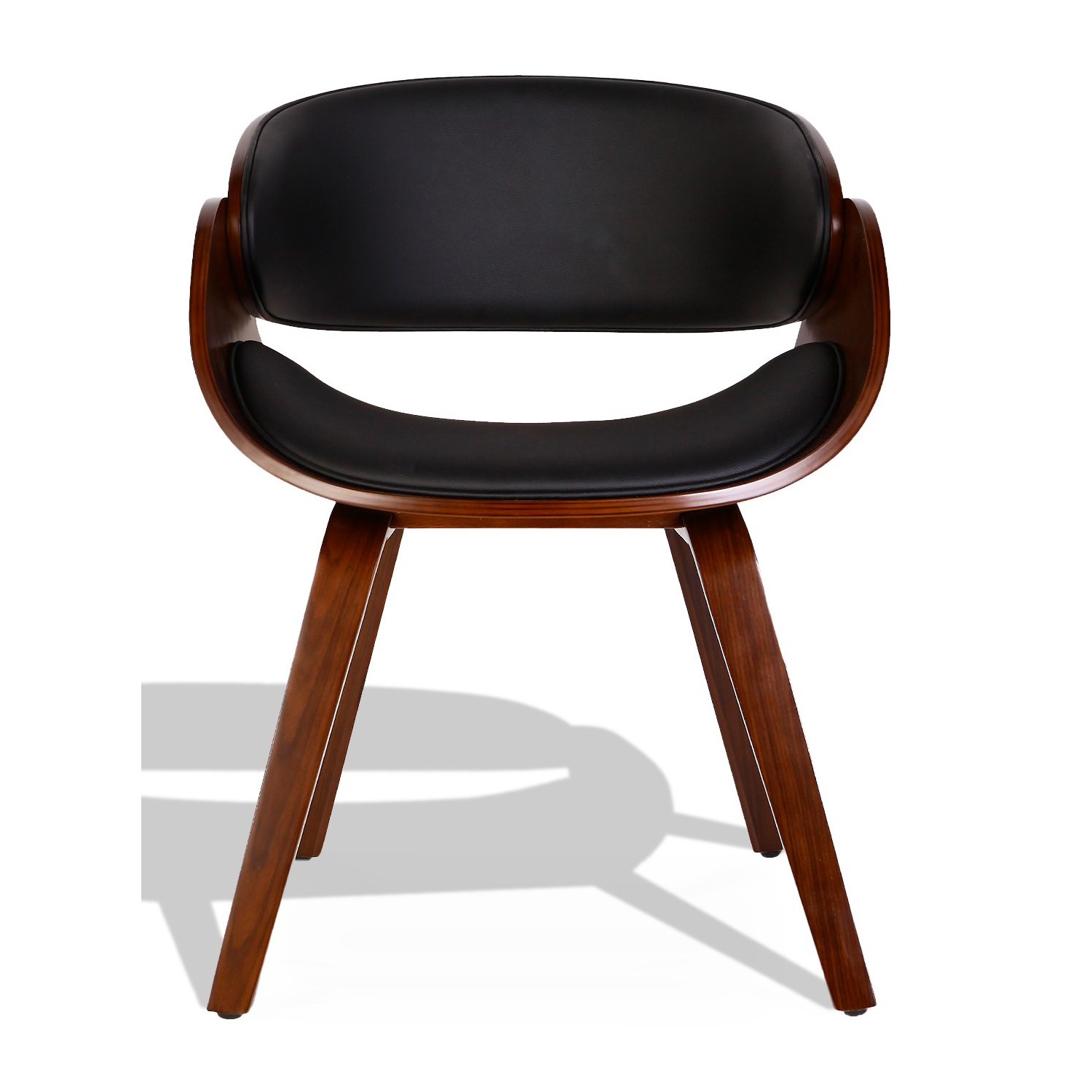 Sedia Nordic Burrow S con cuscino in similpelle in legno di noce