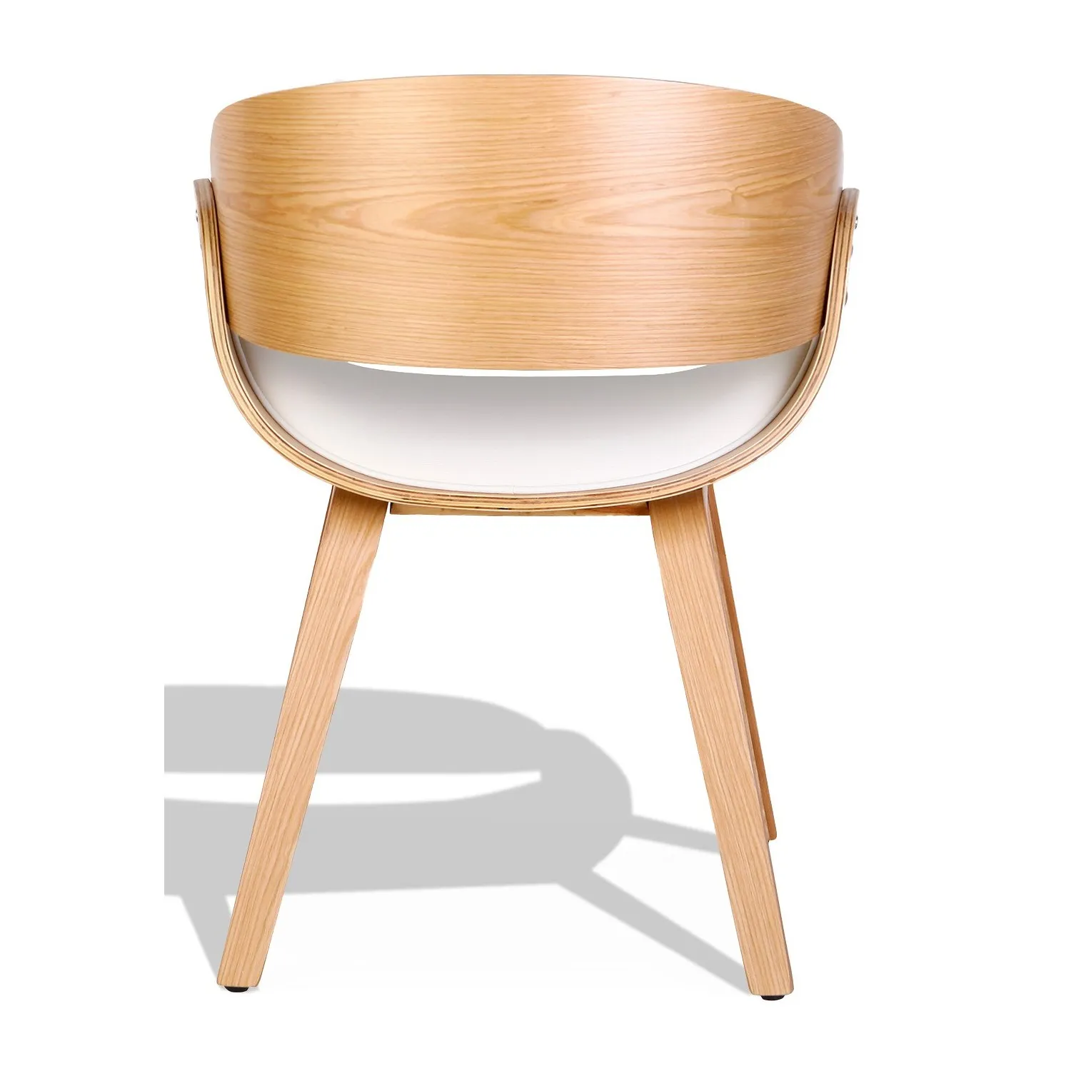 Chaise Nordic Burrow S avec coussin en simili cuir bois d'érable