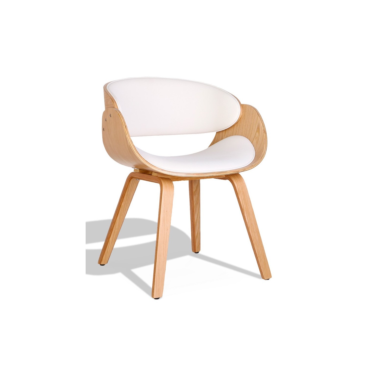 Nordic Burrow S chair with maple wood imitation leather cushion