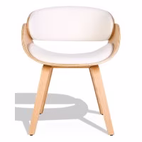 Chaise Nordic Burrow S avec coussin en simili cuir bois d'érable