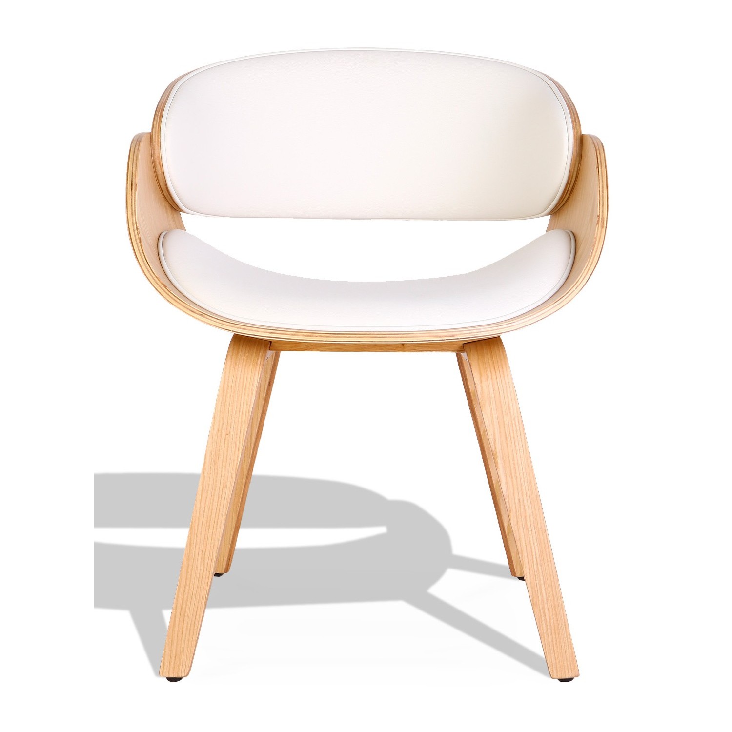 Chaise Nordic Burrow S avec coussin en simili cuir bois d'érable
