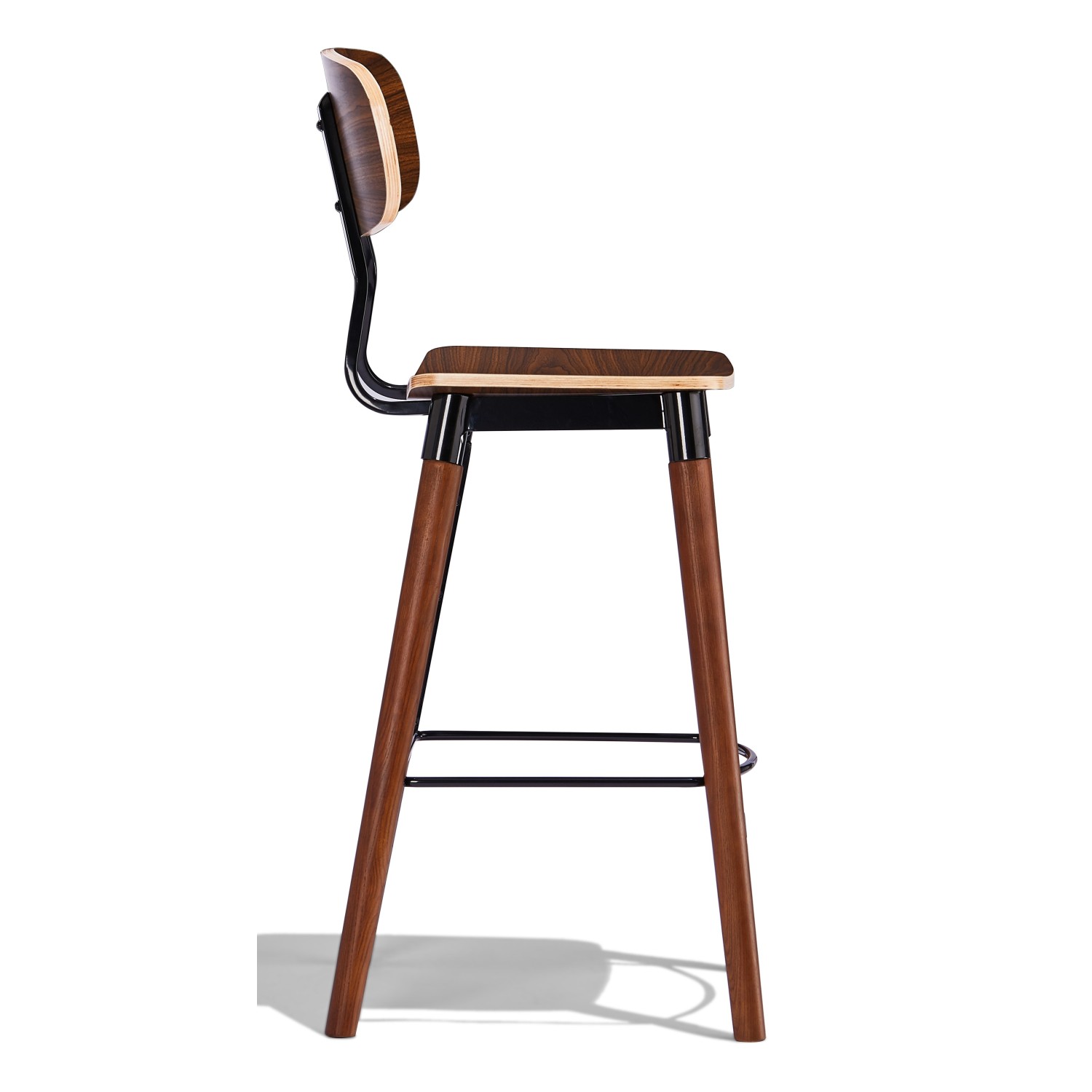 Taburete industrial Copine en madera de nogal