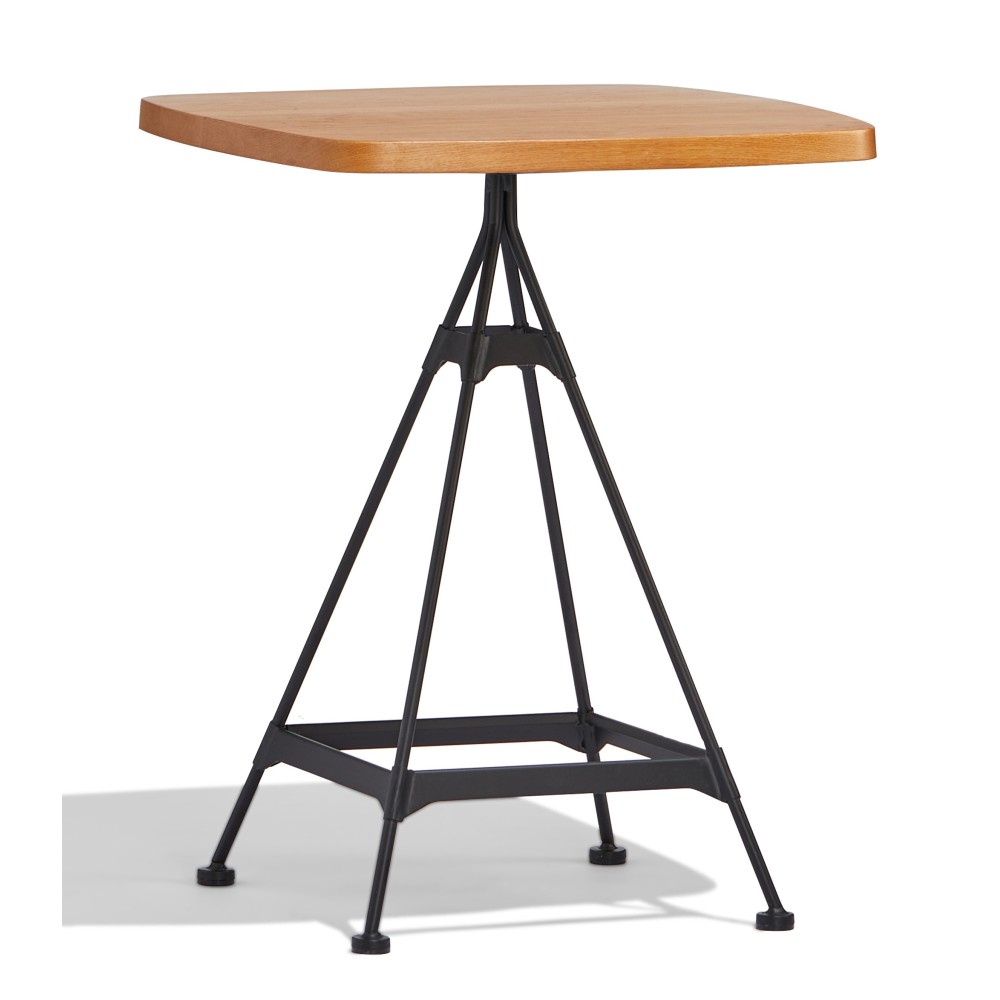 Table haute industrielle Amadeus en bois de hêtre