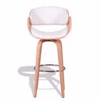 Tabouret Burrow en bois d'érable et coussin en similicuir