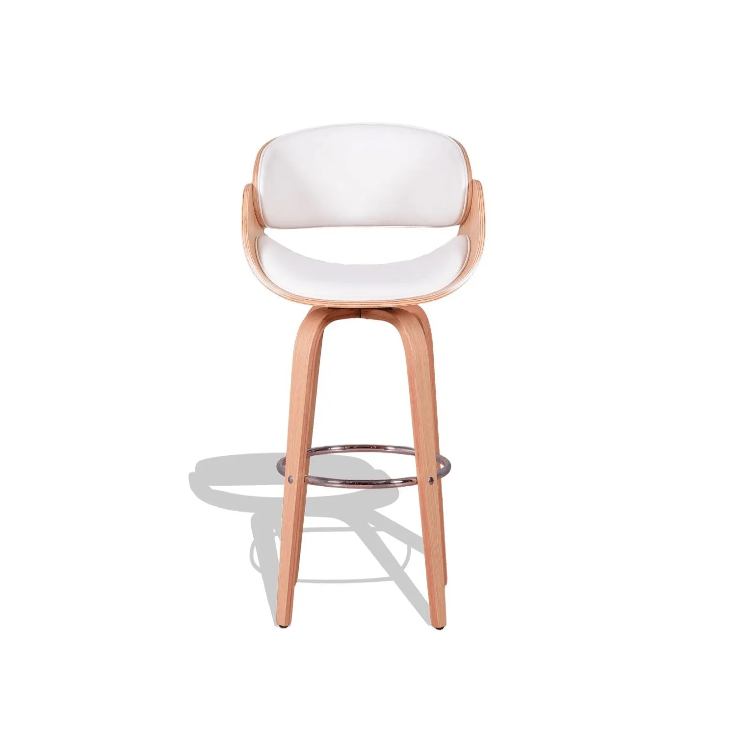 Tabouret Burrow en bois d'érable et coussin en similicuir